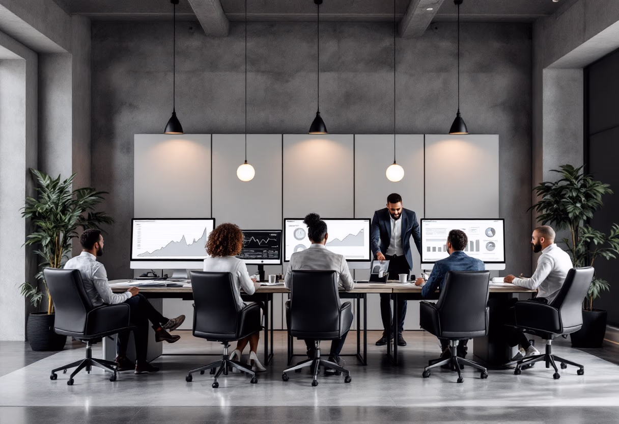 image of business professionals in an office (for a data analytics and business intelligence)