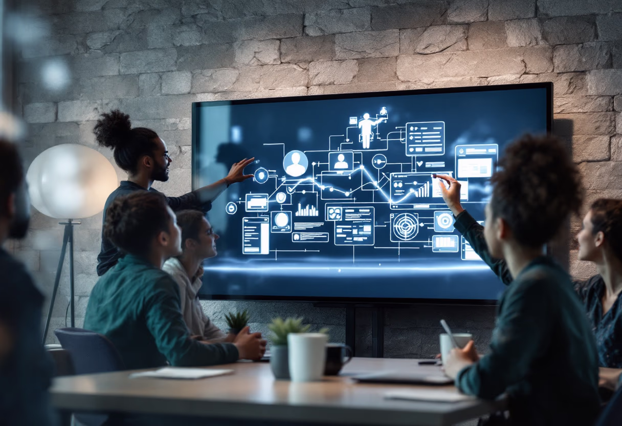 image of students collaborating on a project (for a edtech)