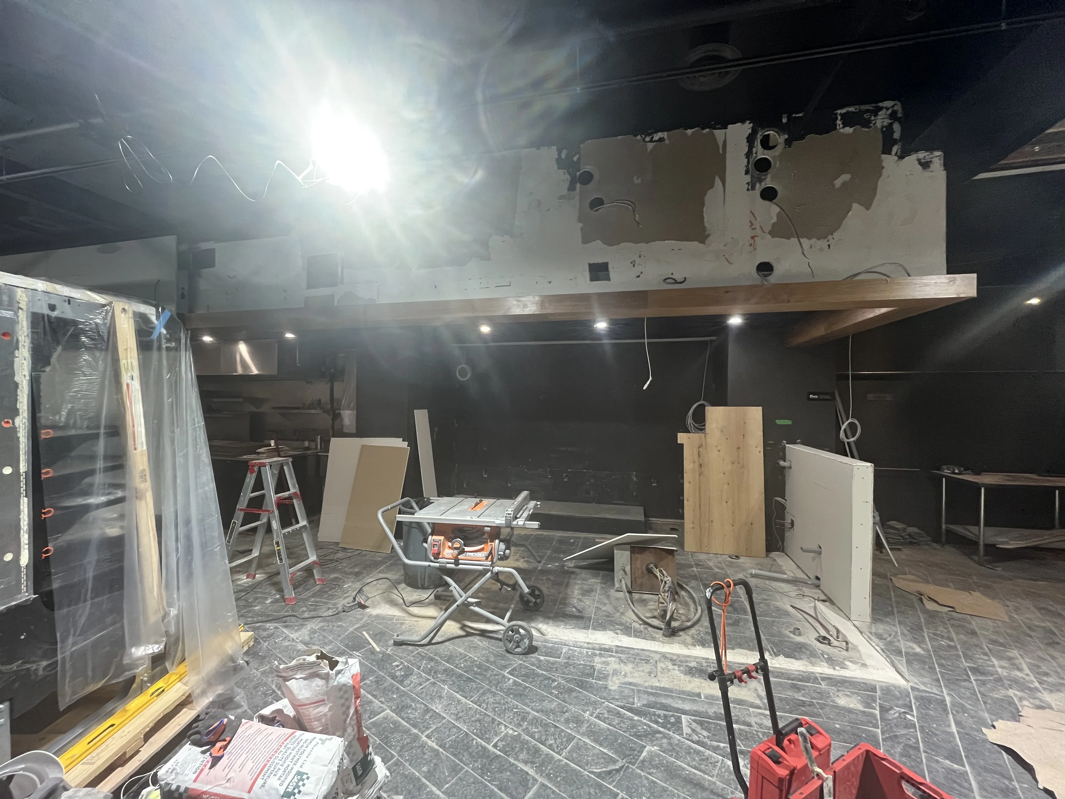 Pre-construction site record of an existing commercial unit before build-out, Toronto