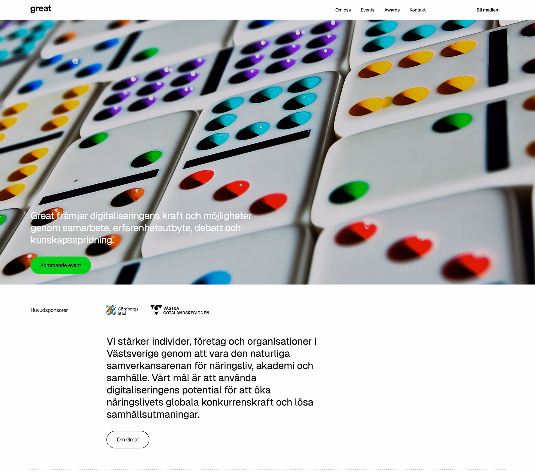 Great homepage, a tech and IT community in Gothenburg, Sweden, built in Webflow