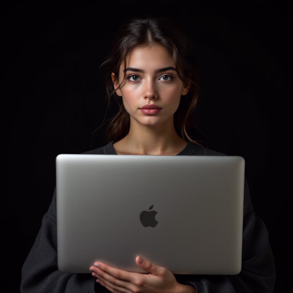 [headshot] image of satisfied student using a laptop