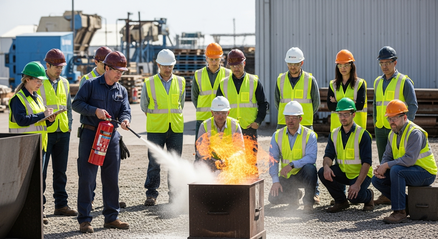 Brandschutzhelfer-Ausbildung mit praktischer Löschübung