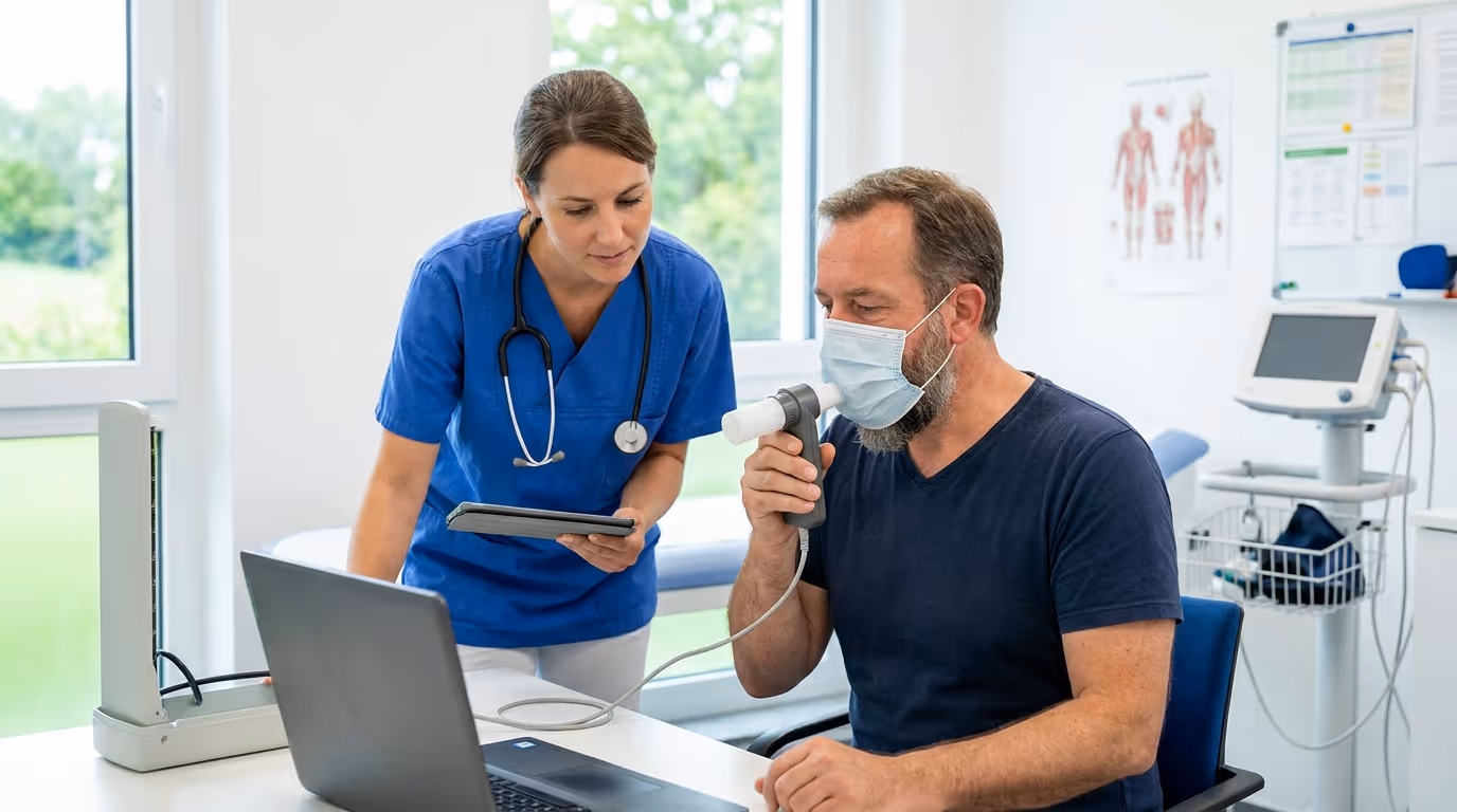 Spirometrie-Erstuntersuchung in deutscher Praxis