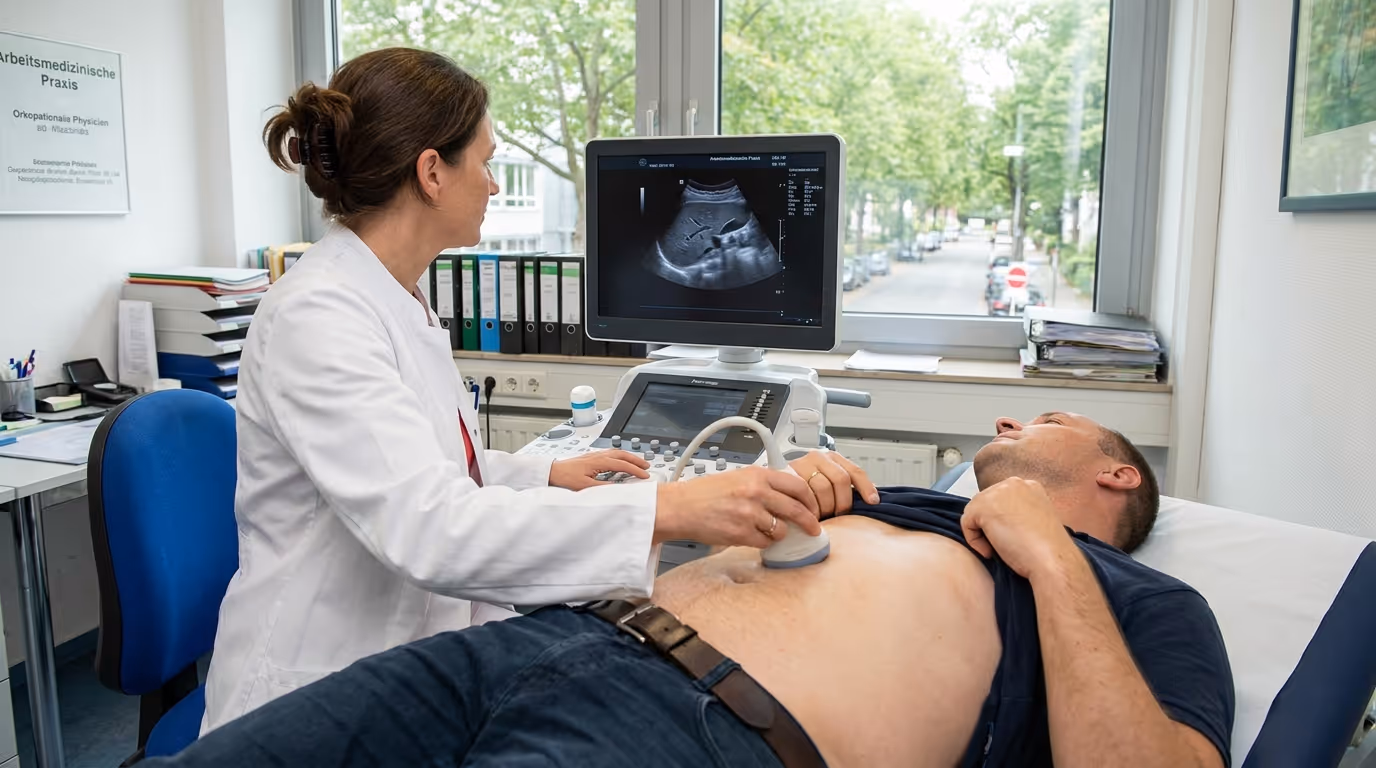 Oberbauchsonographie zur Leberdarstellung