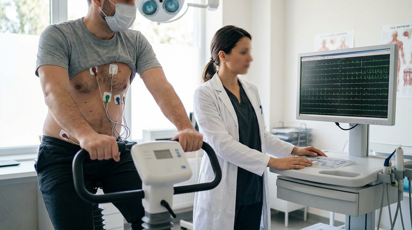 Arbeitsmedizinische Untersuchung mit Belastungs-EKG am Ergometer