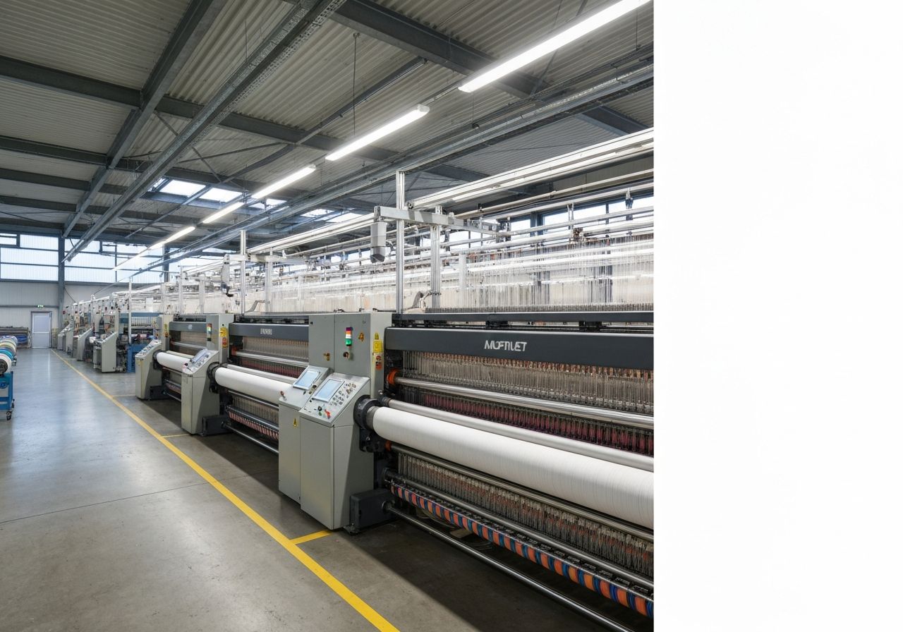 Moderne technische Textilproduktion in Krefeld