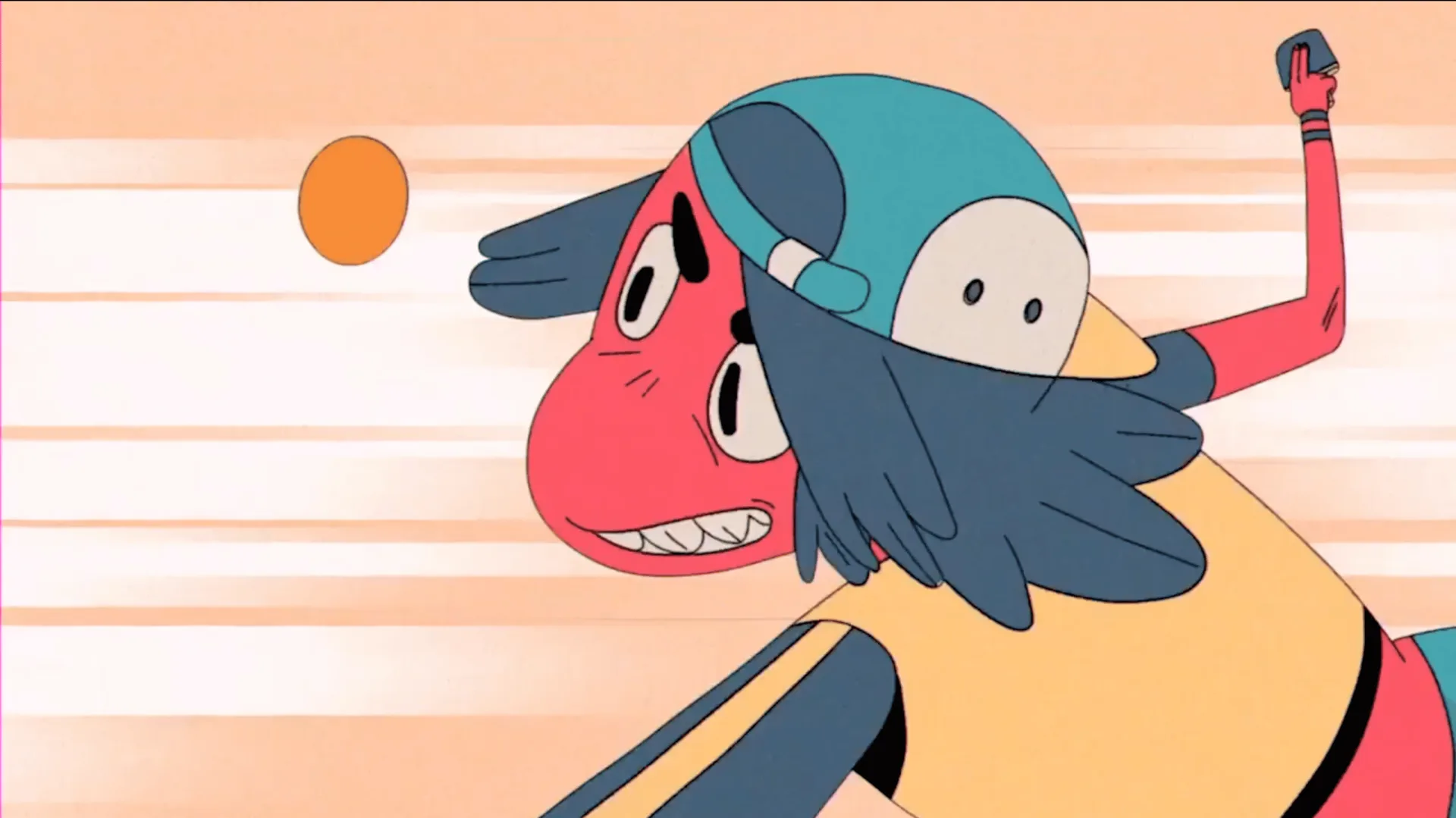 Animated scene from Deportivo Baby — Cocó and Day on the ping-pong team