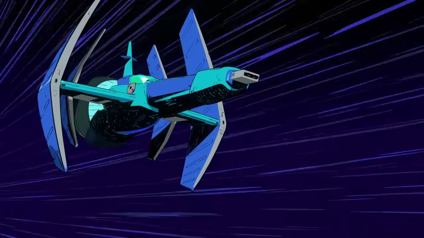 90s-anime styled action scene from the Windscribe animated short on digital privacy