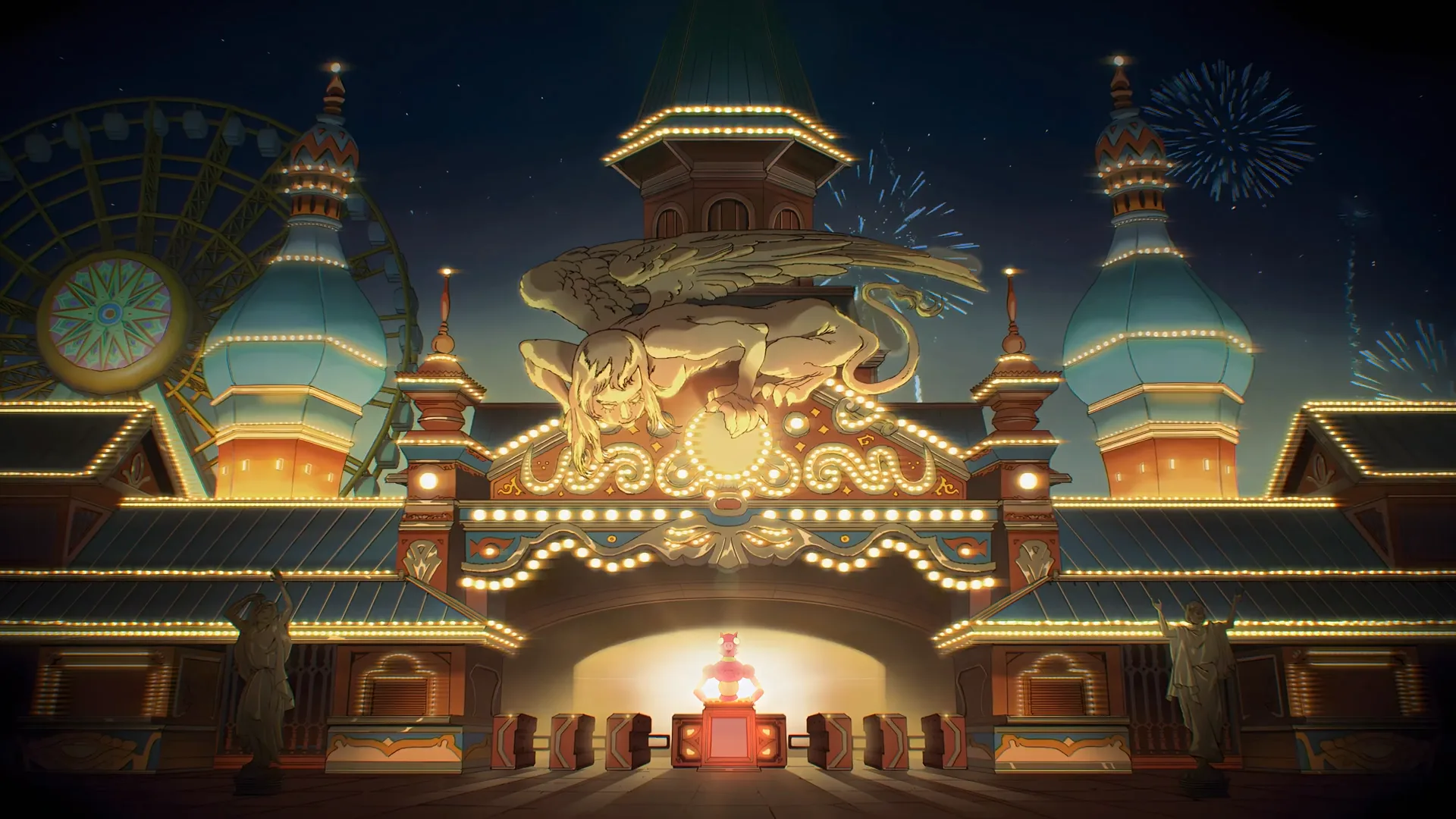 Surreal amusement-park scene from Calesita, a short film and music video by Sike