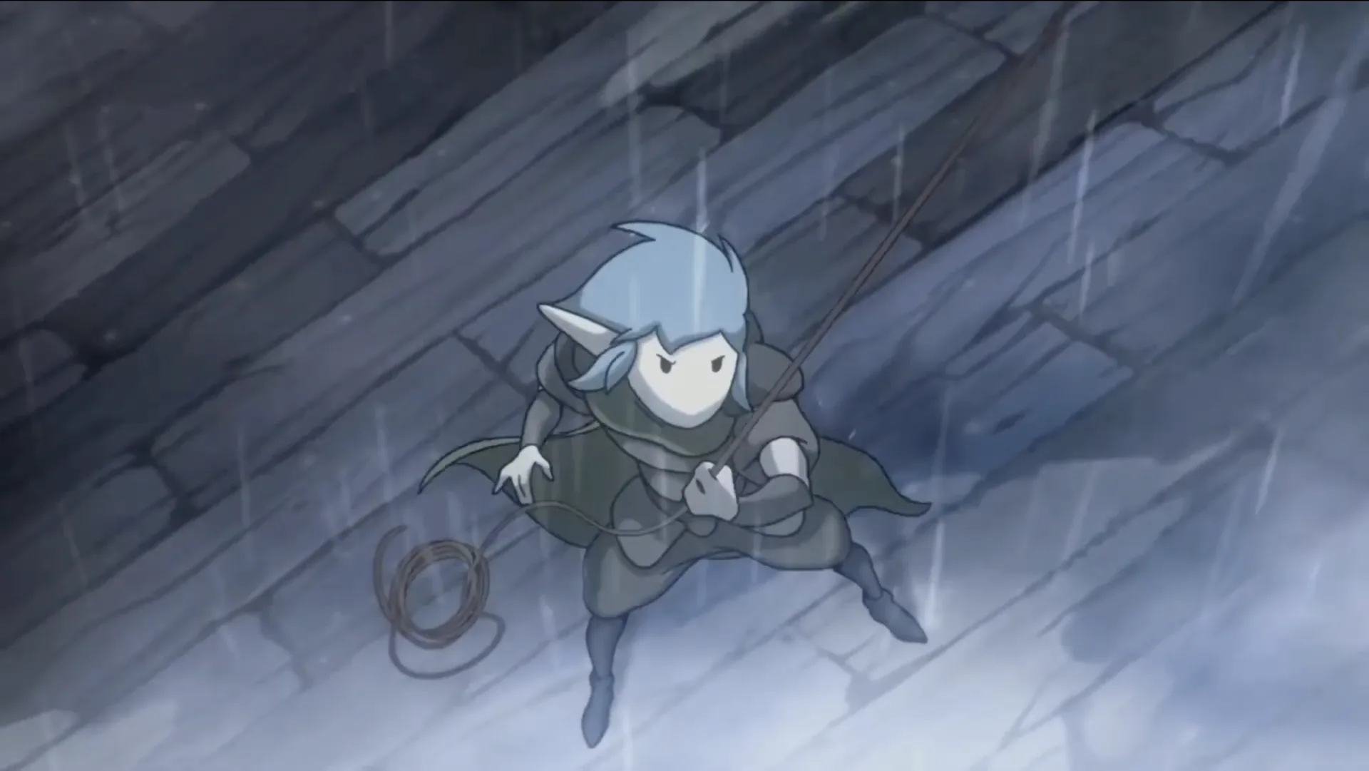 Animated cutscene from Greak — character exploring the game's world
