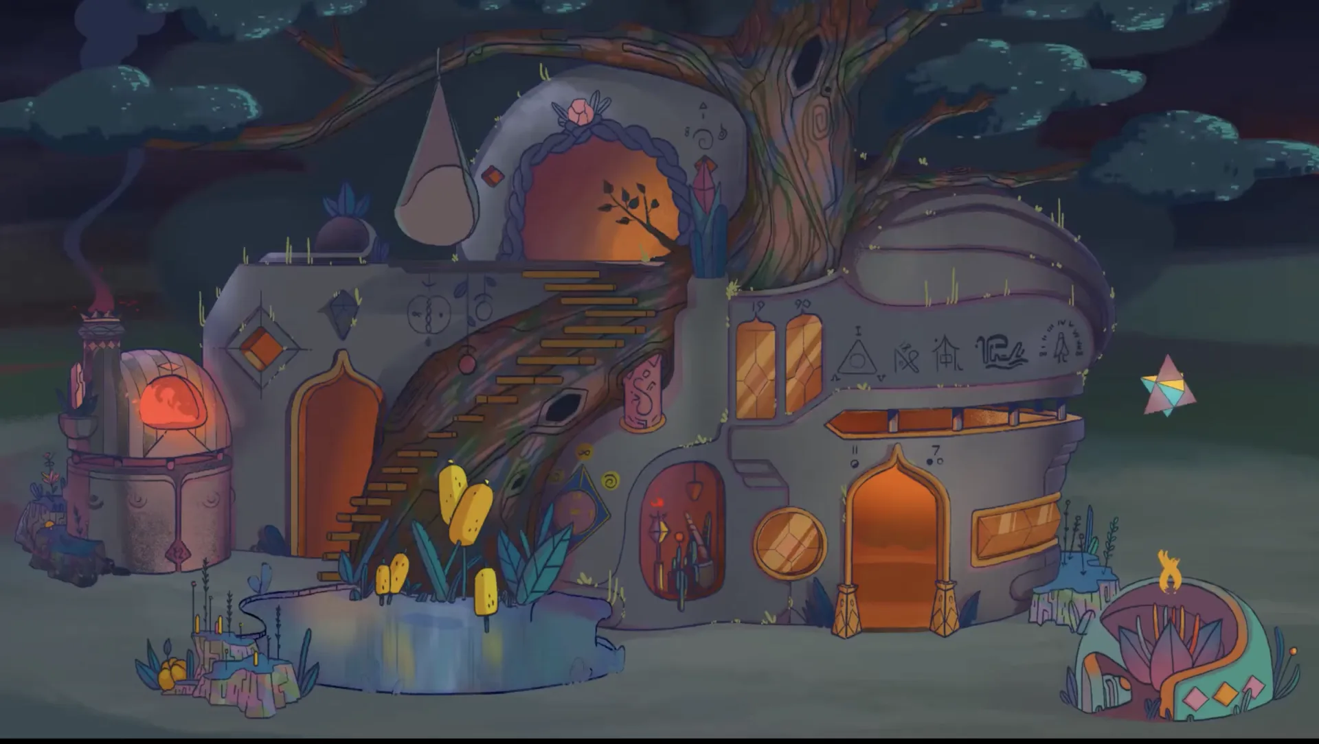 Animated scene from Cosecha Trivia — intimate, personal moment