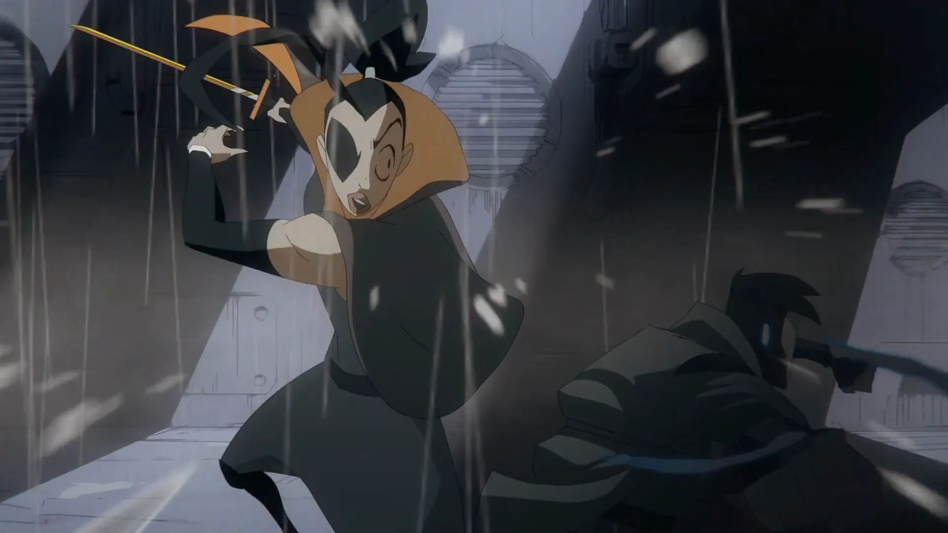 Hand-drawn frame from Shadow Brawlers, animated series proof of concept by Bellolandia