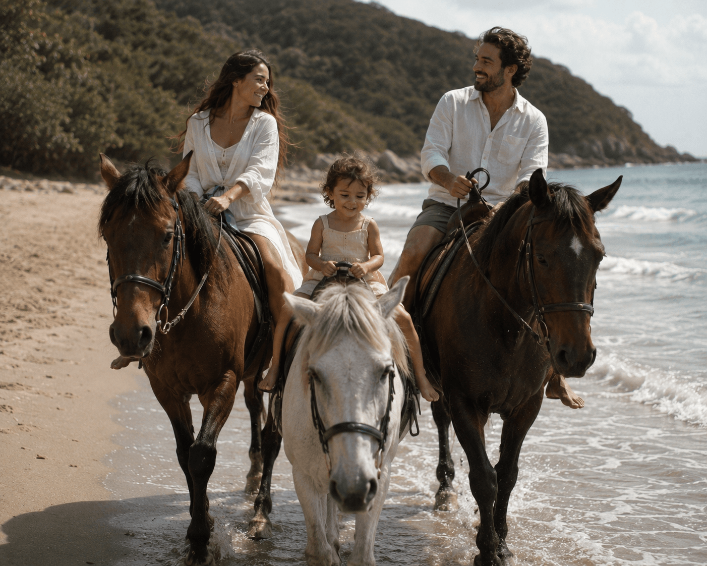 Horseback riding on the coast of Barbados