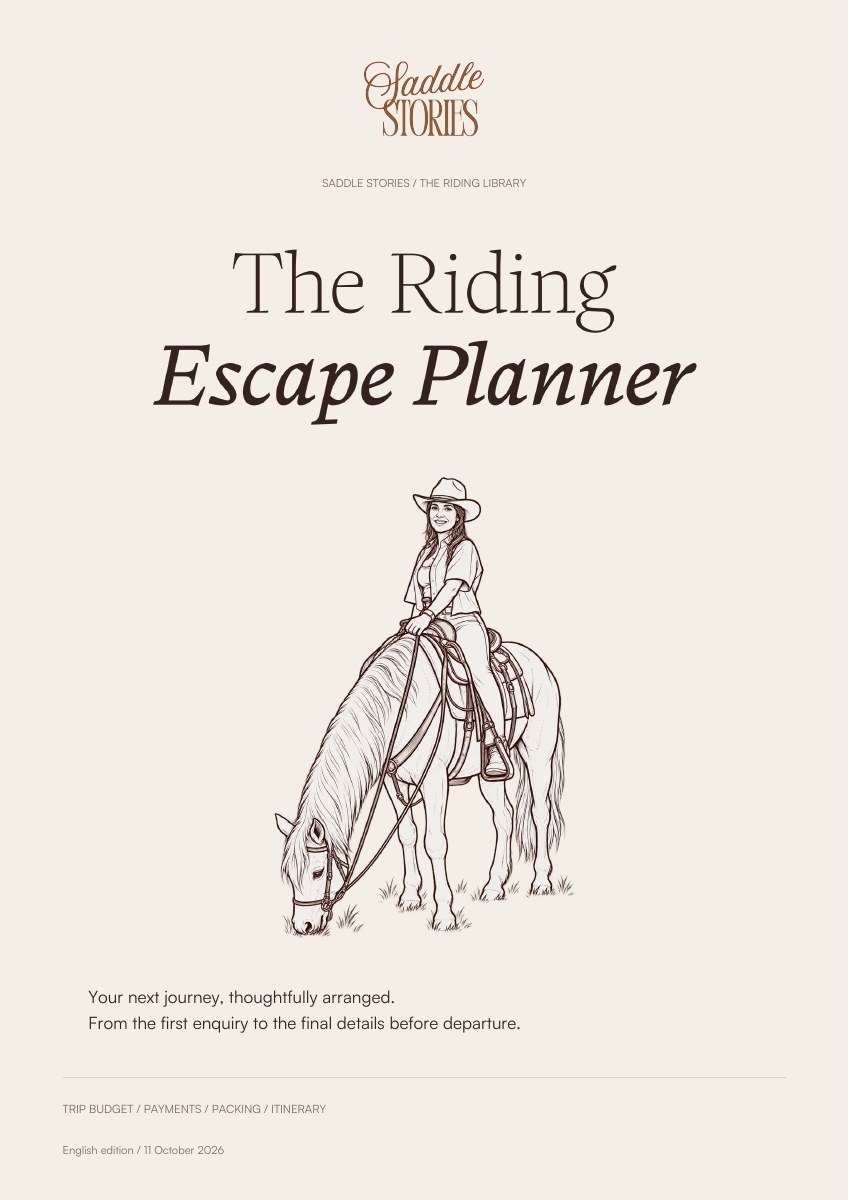 The Riding Escape Planner, a practical planner for your next riding holiday