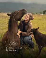 A moment with the horses, from the brochure.