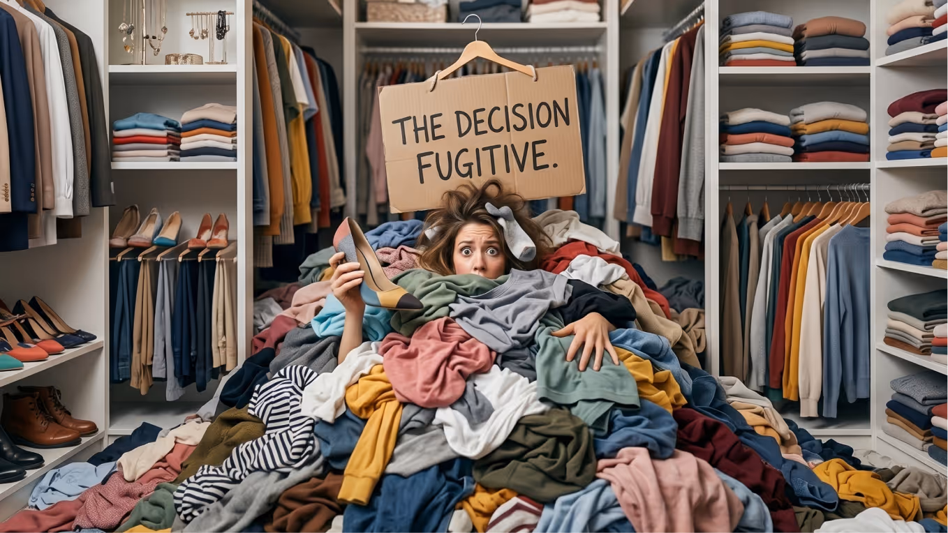 Closet with too many clothing options placeholder