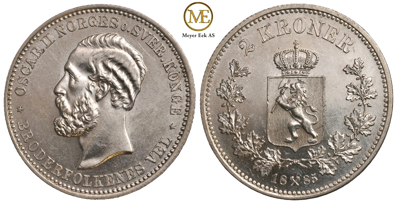 2 kroner 1885 Oscar II