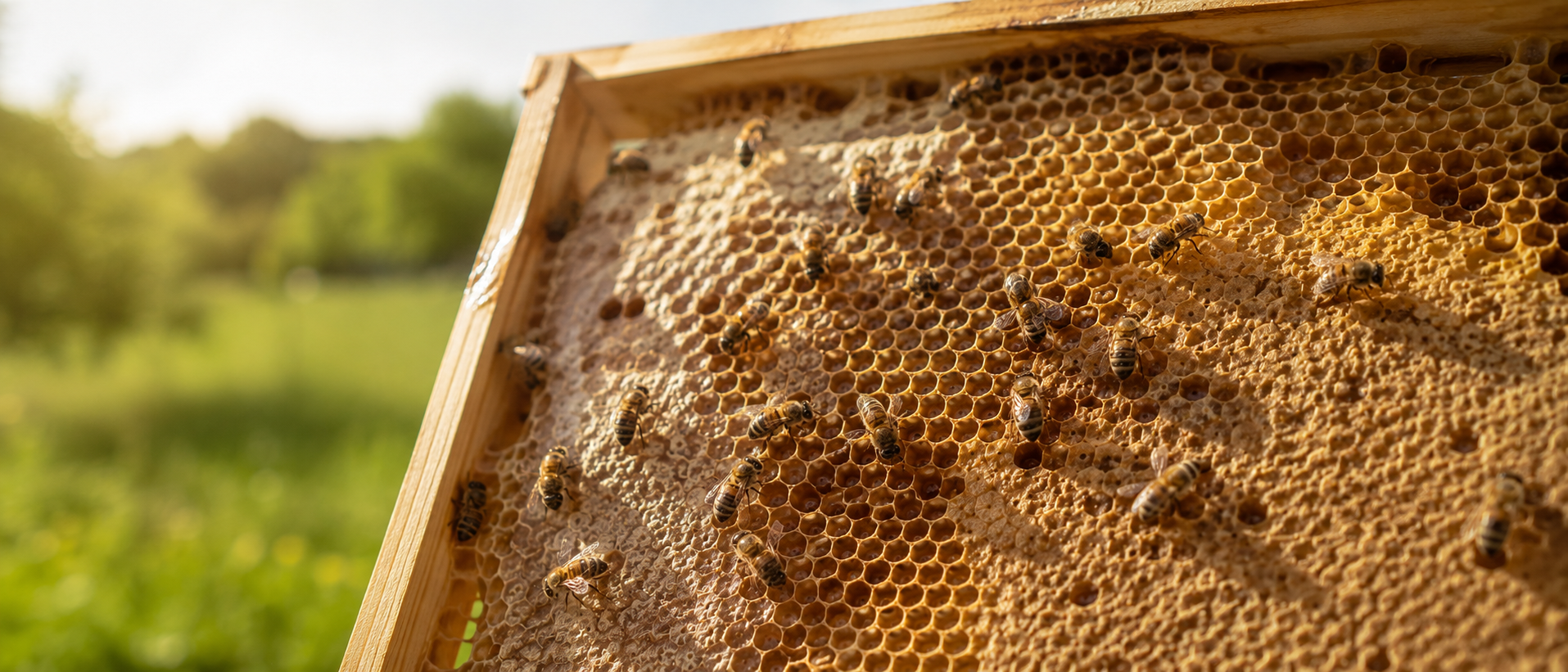 Bienenstock und Honig für Oxymel