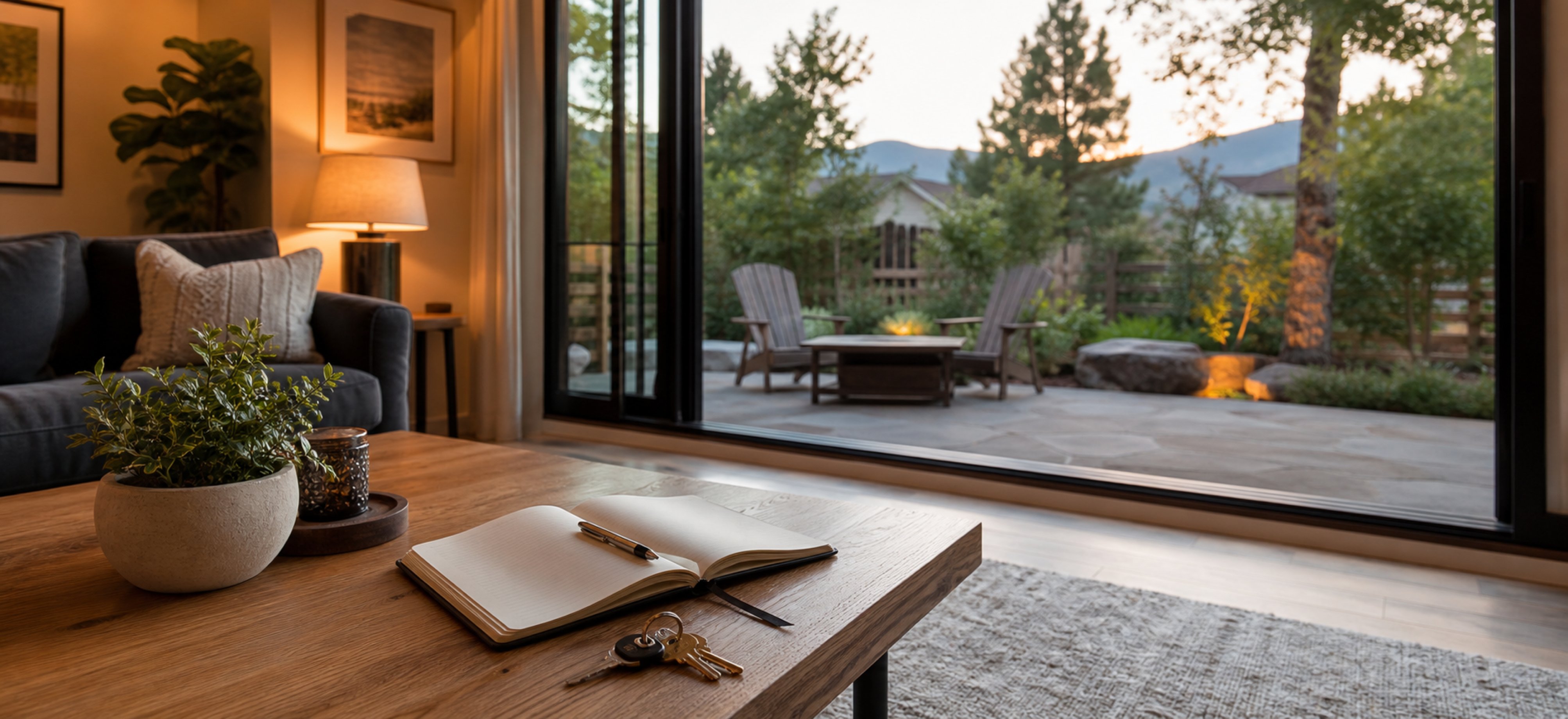 Colorado Front Range residential street and foothills for coordinating a home sale and purchase