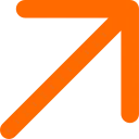 Orange arrow pointing diagonally up and to the right on a transparent background.