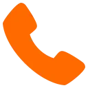 Orange phone handset icon.