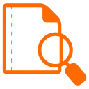 Icon of a document with a magnifying glass symbolizing an audit report.
