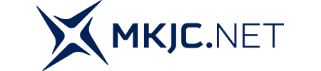 MKJC.NET Schriftzug mit einem abstrakten Sternlogo links.