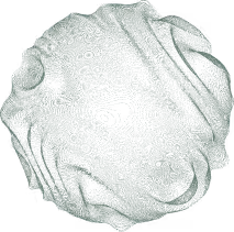 Close-up aerial view of a volcanic crater with a dark, textured interior and ridged edges.