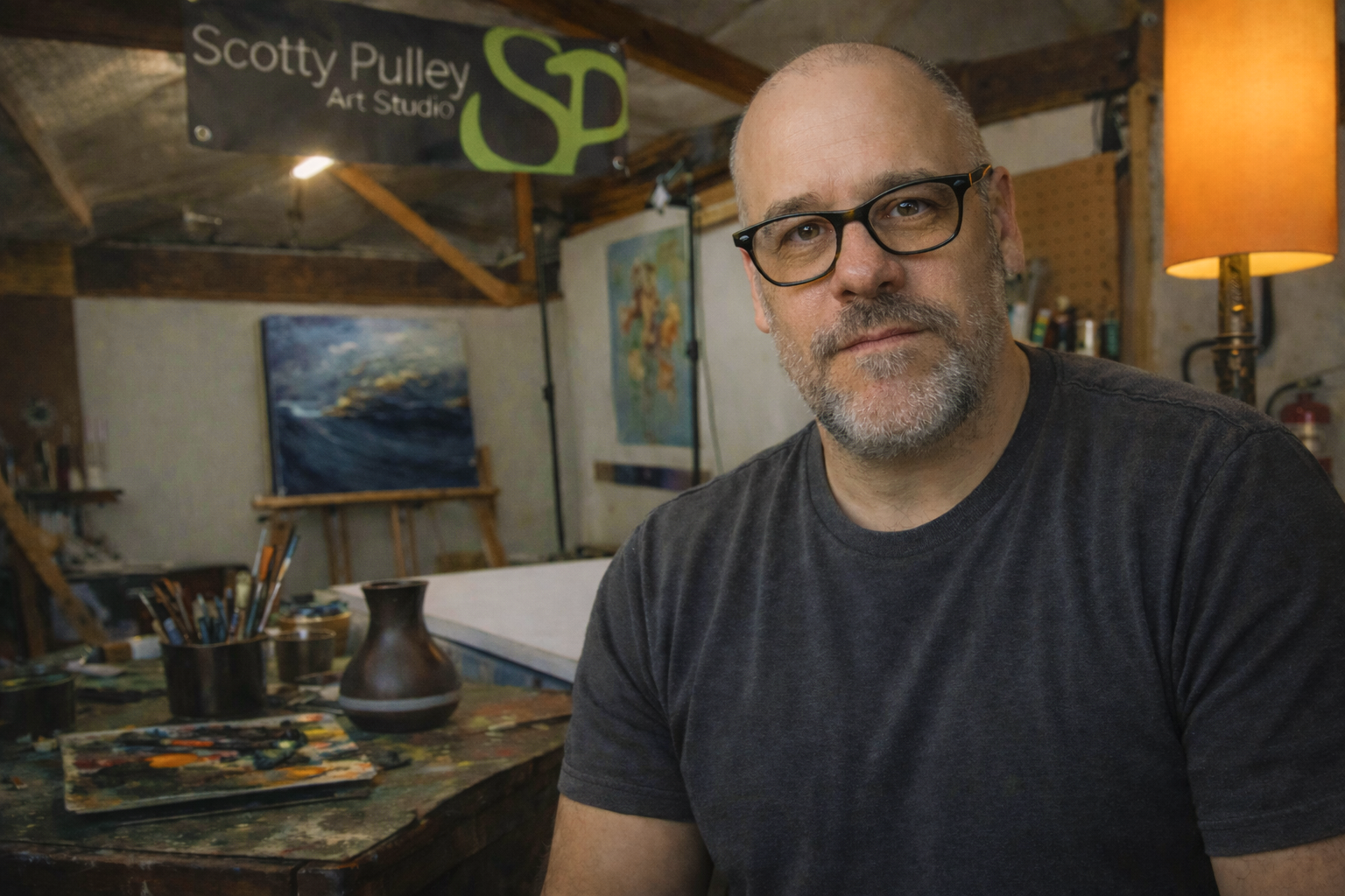 Scotty Pulley in his studio