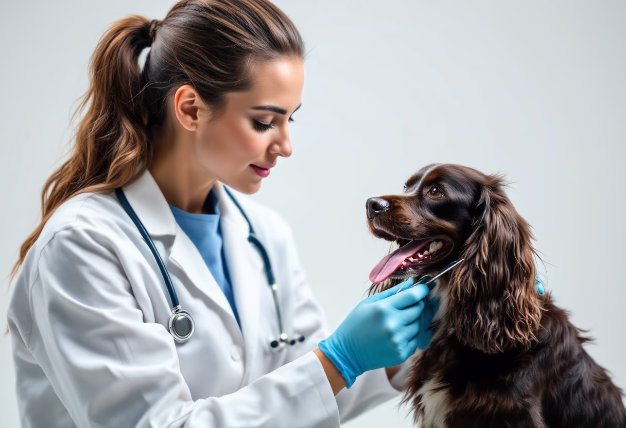 image of a vet assisting an animal for a pet store