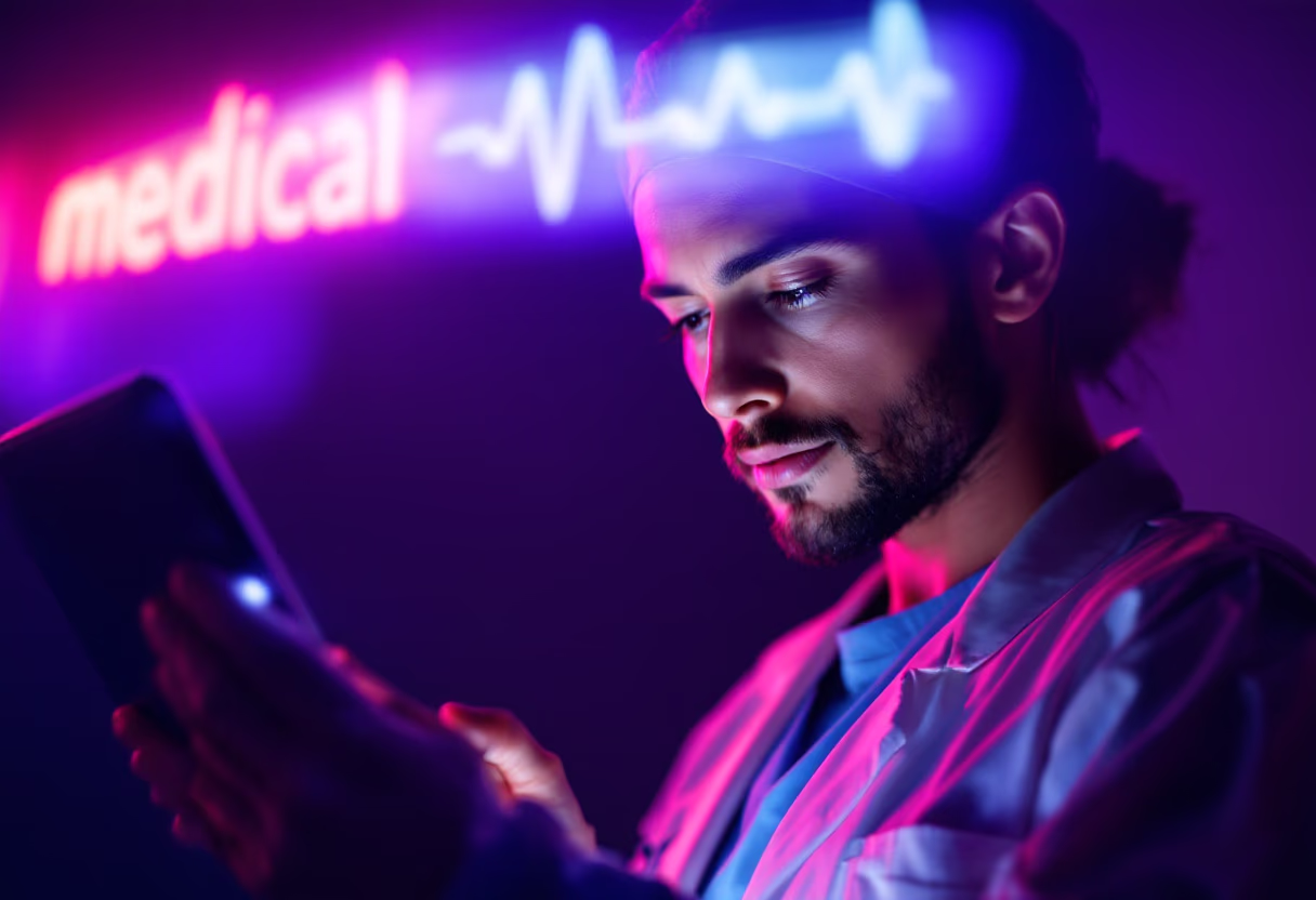 image of healthcare professional using ai software