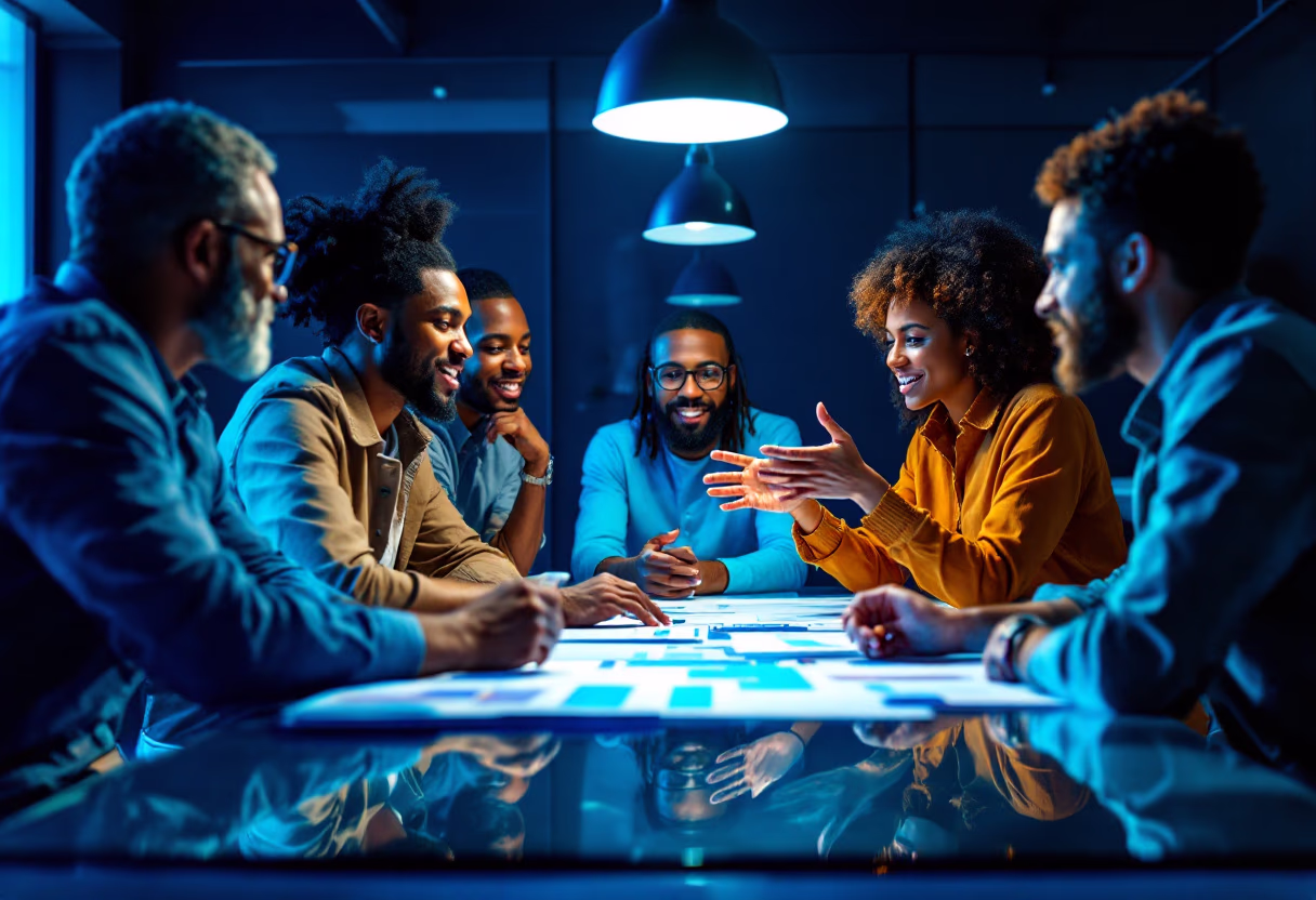 image of an office collaboration scene (for a mobility and transportation)