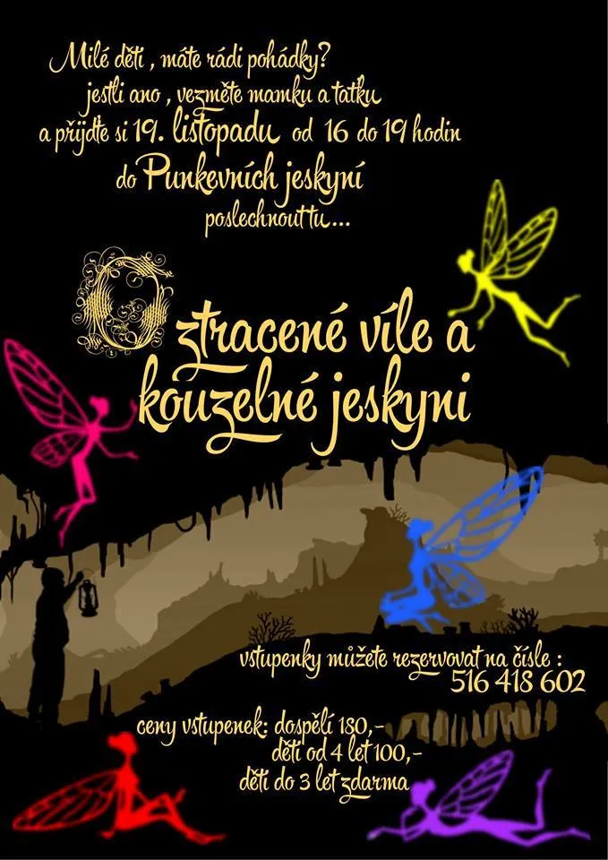 Pohádková Punkevní jeskyně u Skalního mlýna v Moravském krasu