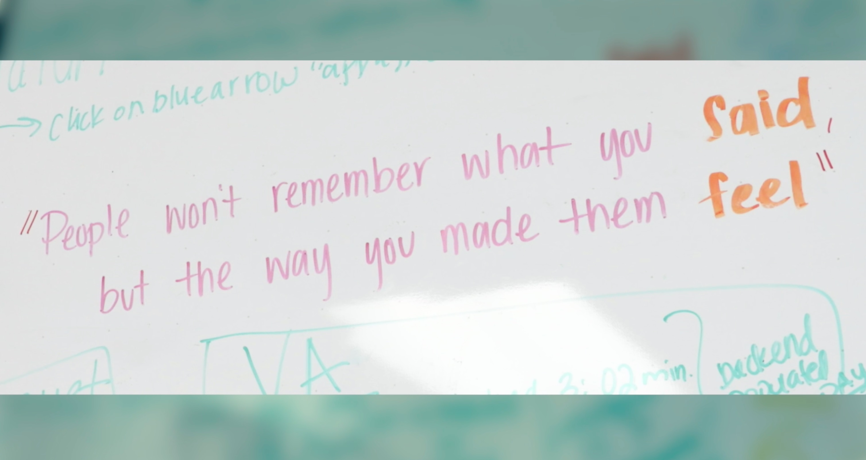 Pastel-toned educational message graphic with handwritten typography