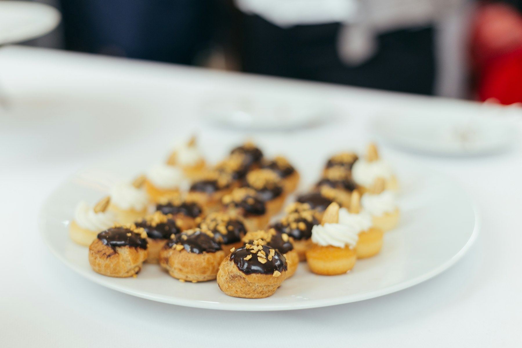 Pastries on a white plate
