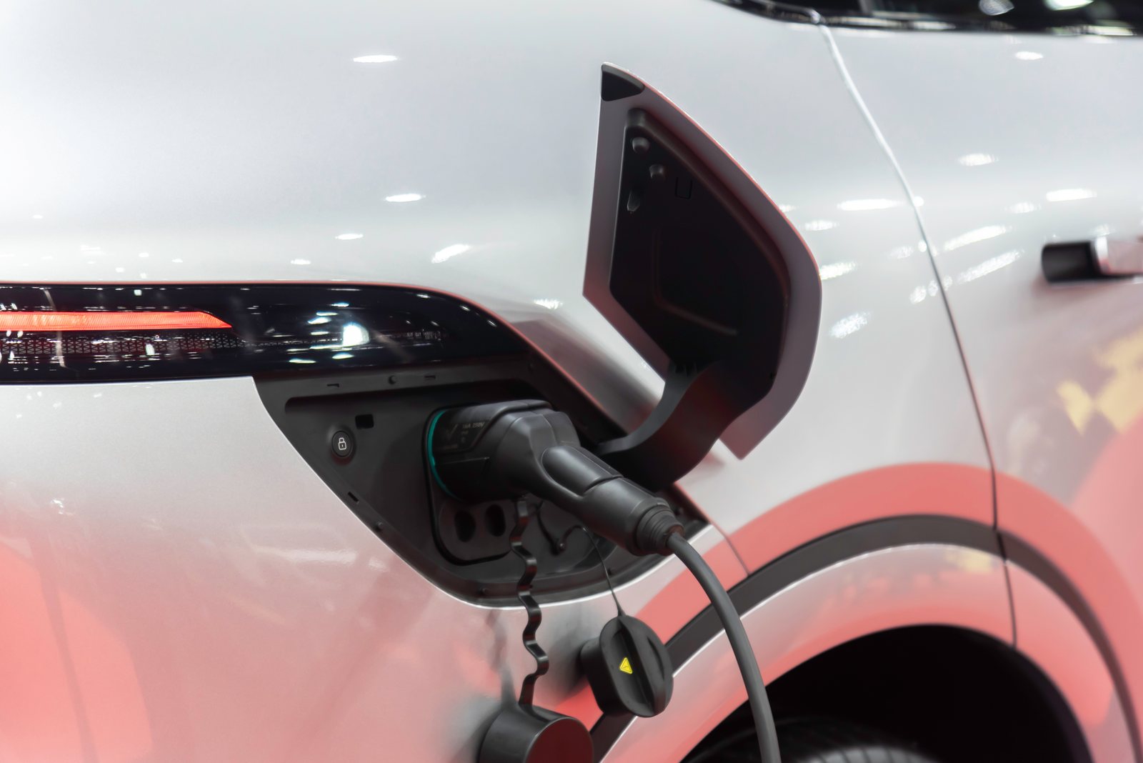 An EV charger on a modern home