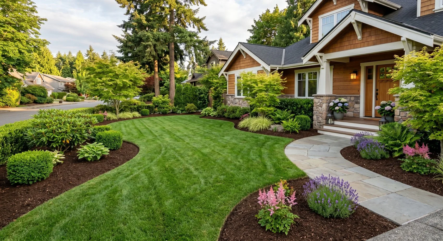 The same front yard, designed and built by Stonerow