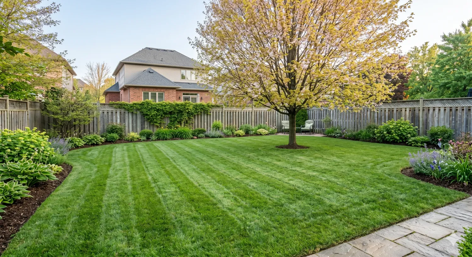 The lawn in spring