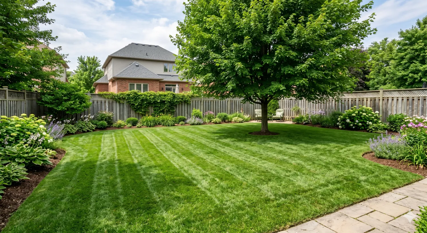 The lawn in summer