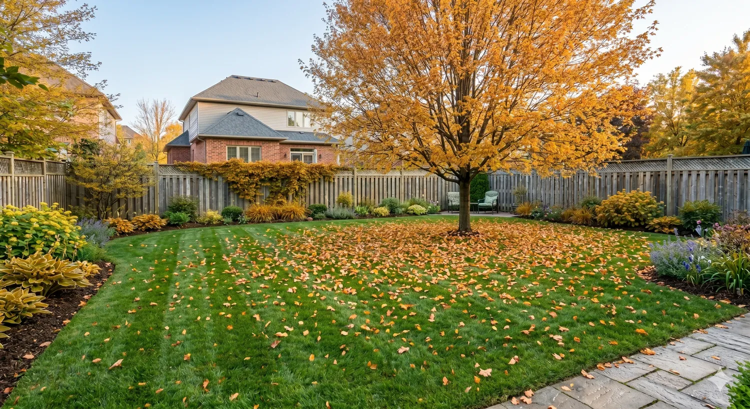 The lawn in fall