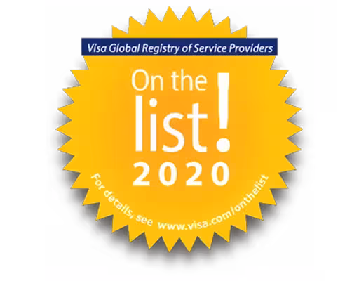 Visa Global Registry of Service Providers 'On the List 2020' badge