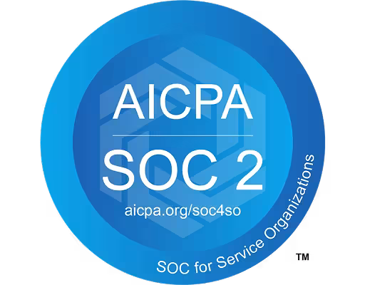 AICPA SOC 2 compliance badge for service organizations