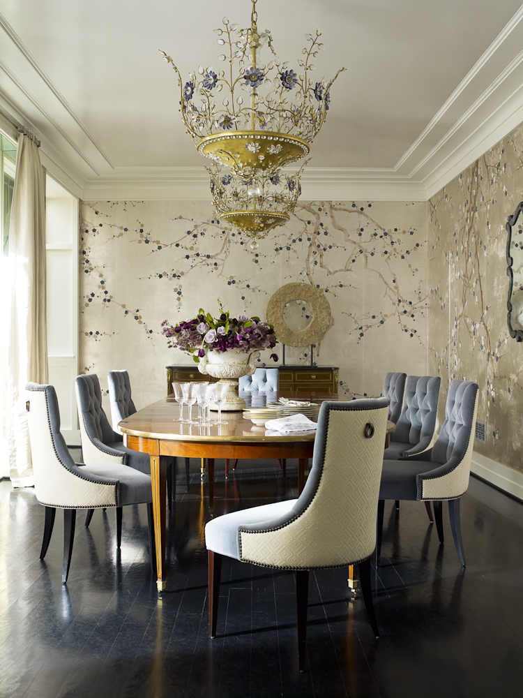 1960s DC Townhouse chinoiserie dining room by Hillary Thomas