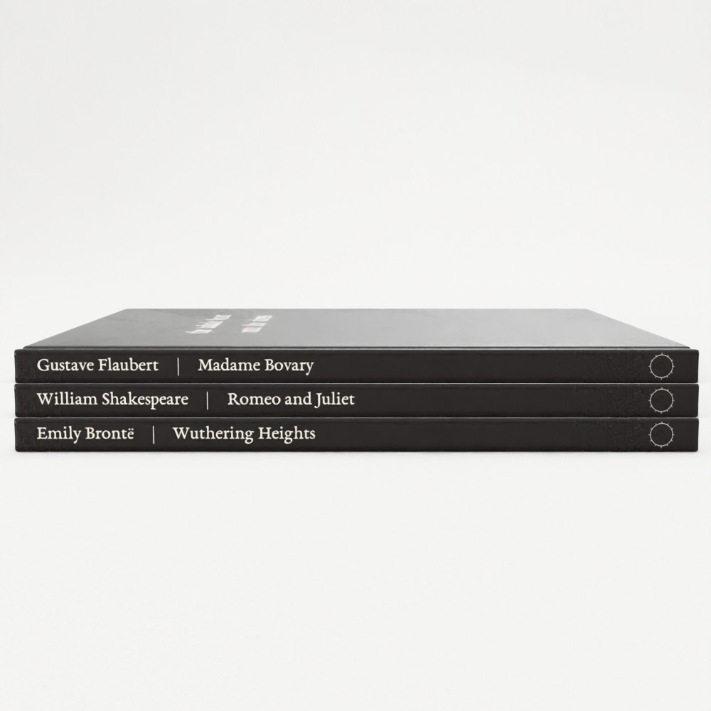 Three hardcover literary notebooks from the Devotion & Ruin collection, inspired by classic works.