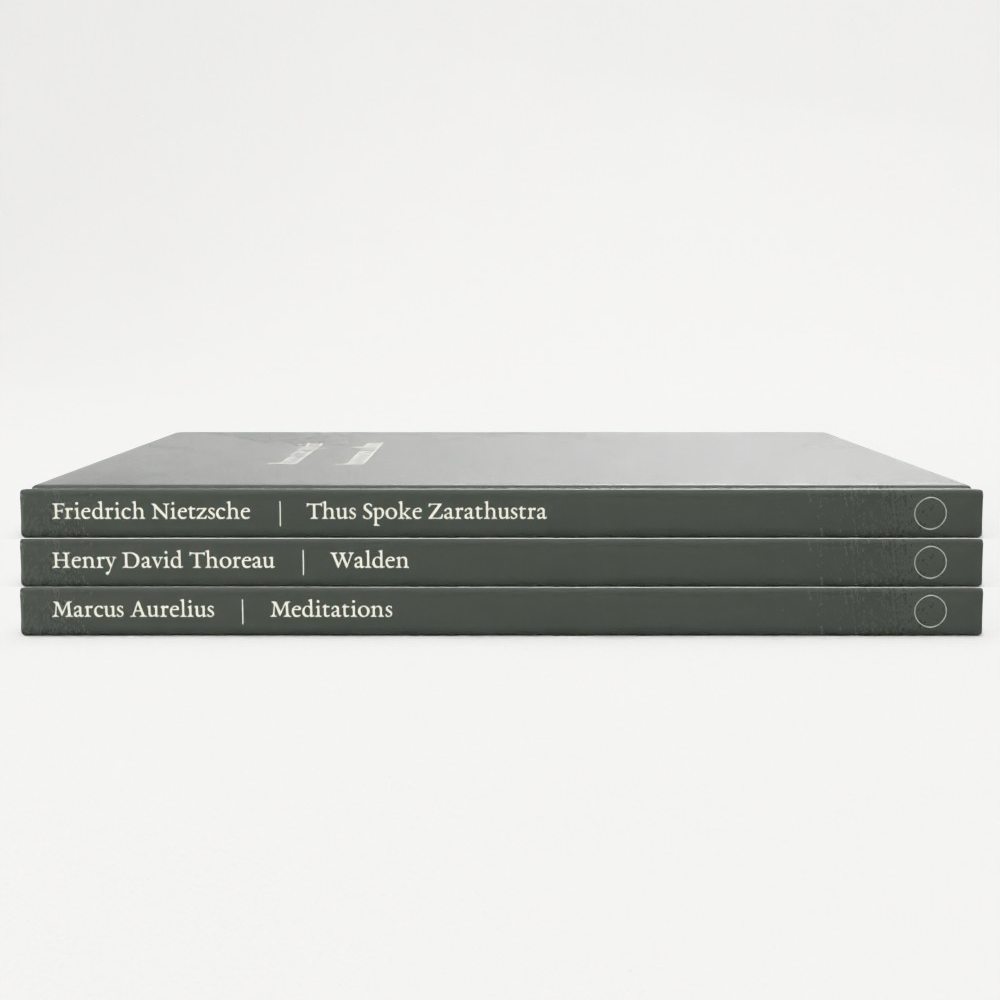 Three hardcover literary notebooks from the Solitude & Self-Knowledge collection, inspired by classic works.