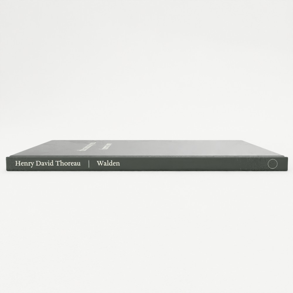 Spine view of Walden literary notebook by Henry David Thoreau.