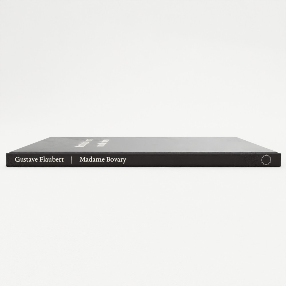 Spine view of Madame Bovary literary notebook by Gustave Flaubert.
