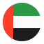 Flag of the United Arab Emirates with horizontal green, white, and black stripes and a vertical red stripe on the left.