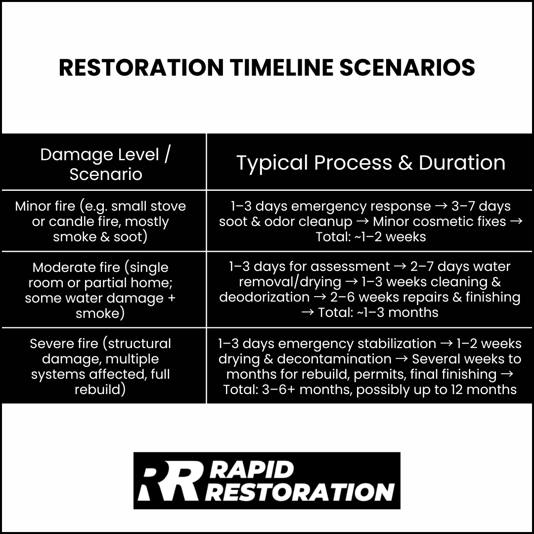 Reconstruction timeline scenarios