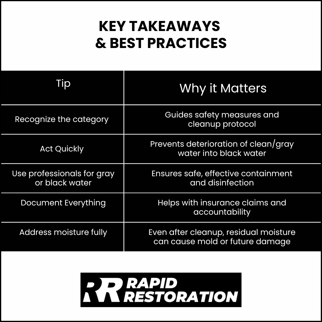 Best Practices For Water Damage